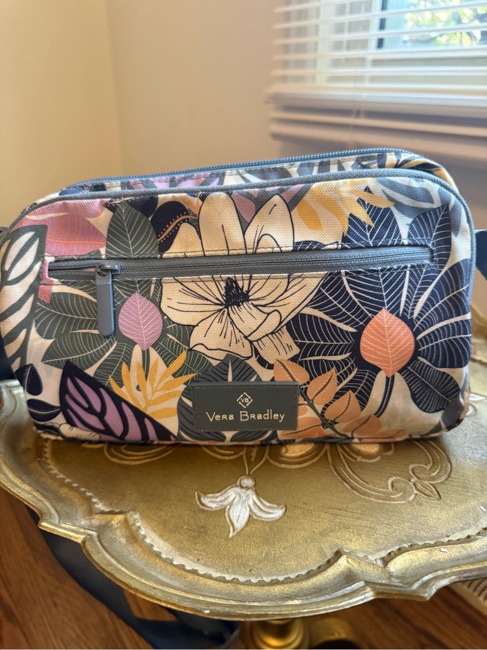 Vera Bradley Navy, Pink & Cream Floral Crossbody